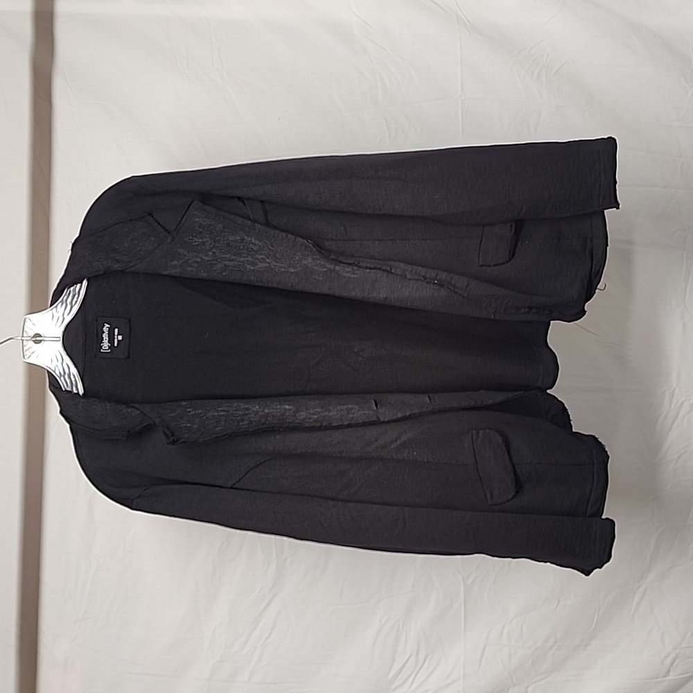 Relativily Black Blazer with Lace on Collar.